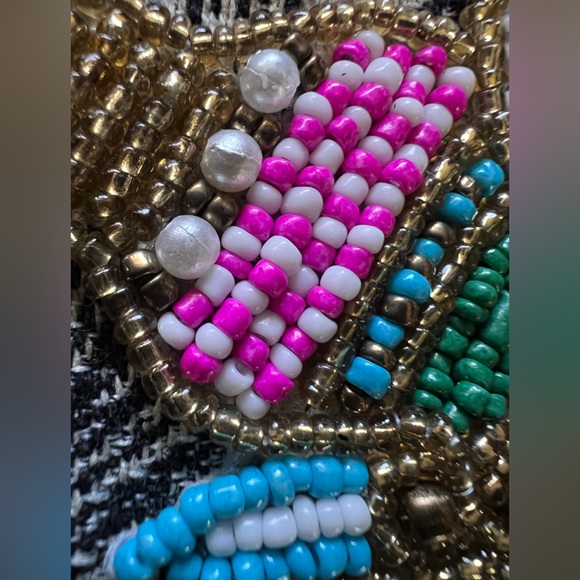 🦋NWT Forbidden Beaded Butterfly Crossbody with Bamboo Handle bag - Picture 8 of 13